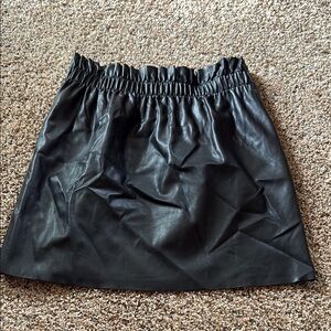 Black Faux Leather Skirt